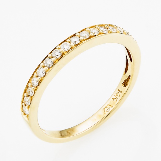 Кольцо из желтого золота 585 пробы c 17 бриллиантами