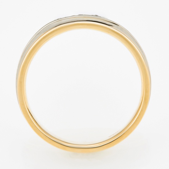 Кольцо обручальное из комбинированного золота 585 пробы c 7 бриллиантами, Л76004994 за 38340