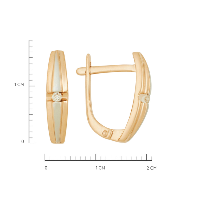 Серьги из золота 585 пробы c бриллиантами, Ц О007 1936 за 29600