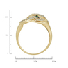 Кольцо из золота 585 пробы c изумрудами и бриллиантами
