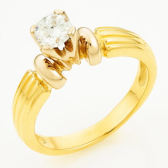 Кольцо из комбинированного золота 750 пробы c 1 бриллиантом, Л28079729 за 92950