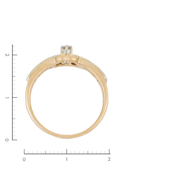 Кольцо из комбинированного золота 585 пробы c 11 бриллиантами, Л09099338 за 43120
