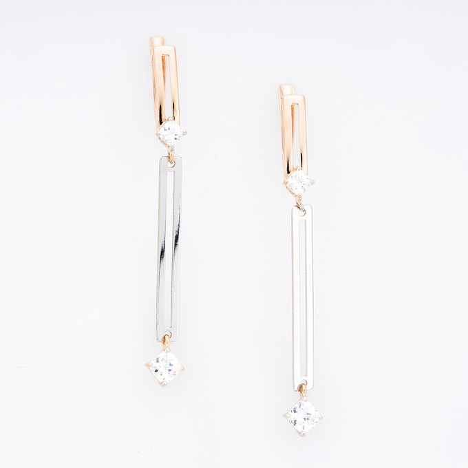 Серьги из золота 585 пробы c фианитами