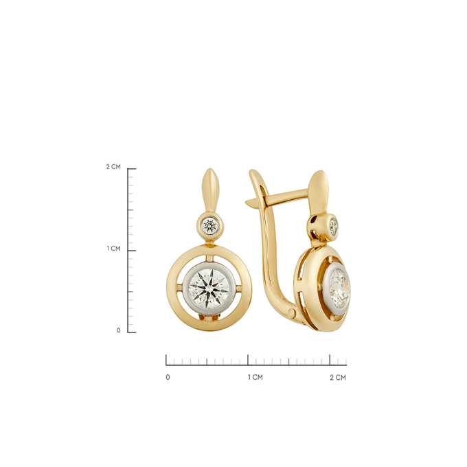 Серьги из золота 585 пробы c бриллиантами, К 0000 3777 за 155000