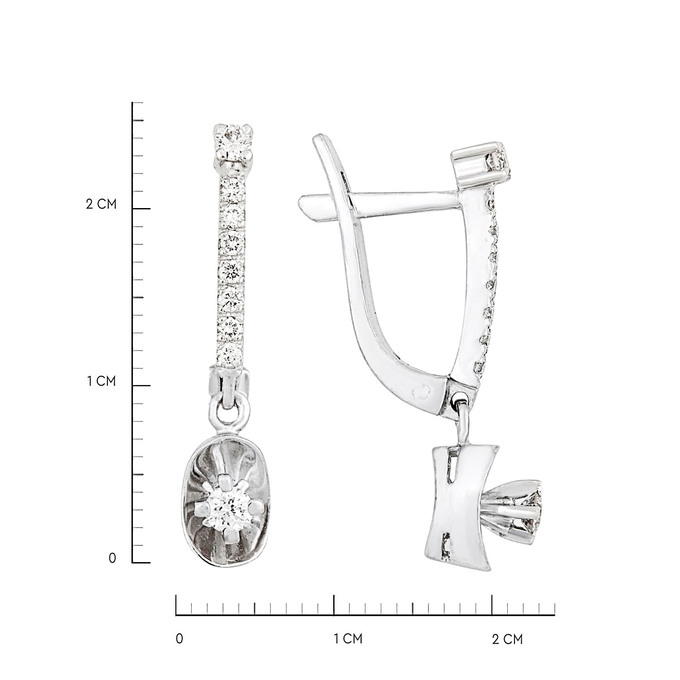 Серьги из золота 585 пробы с бриллиантами, Ц О007 3429 за 61600
