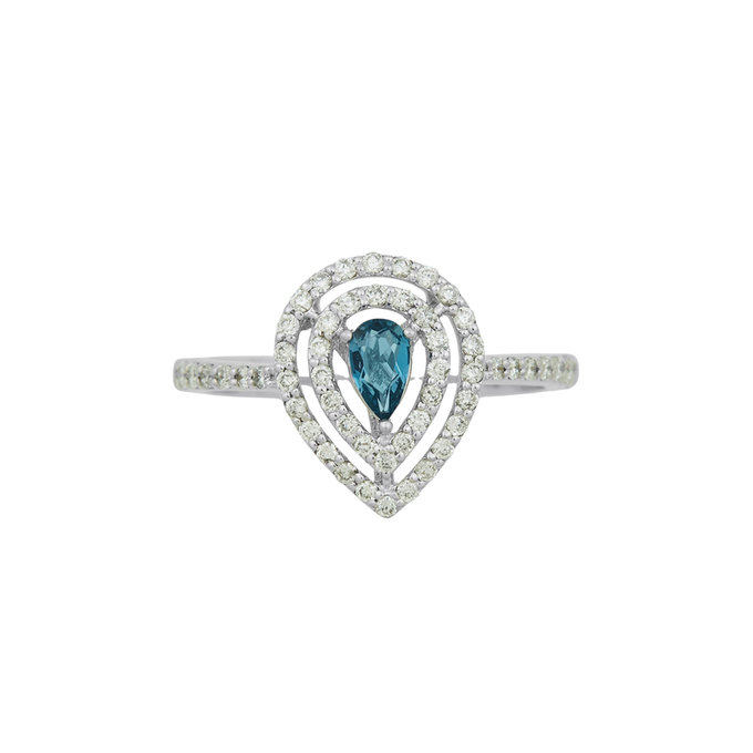 Кольцо из золота 750 пробы c топазом и бриллиантами, Л 1208 5859 за 48800