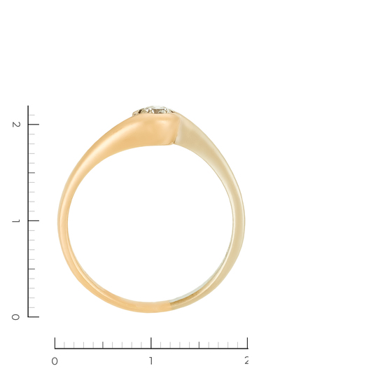 Кольцо из комбинированного золота 585 пробы c 1 бриллиантом, Л52052337 за 11515