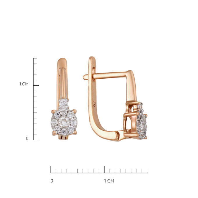 Серьги из золота 585 пробы с бриллиантами, Л 0515 6962 за 22200