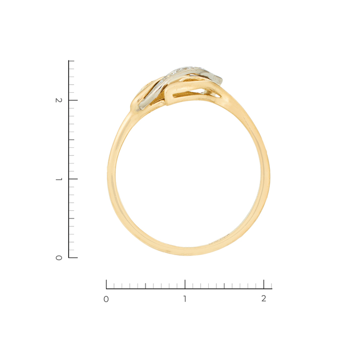 Кольцо из комбинированного золота 750 пробы c 5 бриллиантами, Л 2912 4789 за 30450