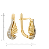 Серьги из комбинированного золота 750 пробы c 8 бриллиантами