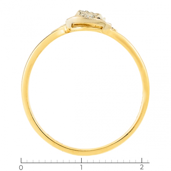 Кольцо из комбинированного золота 750 пробы c 2 бриллиантами, Л04079786 за 23340