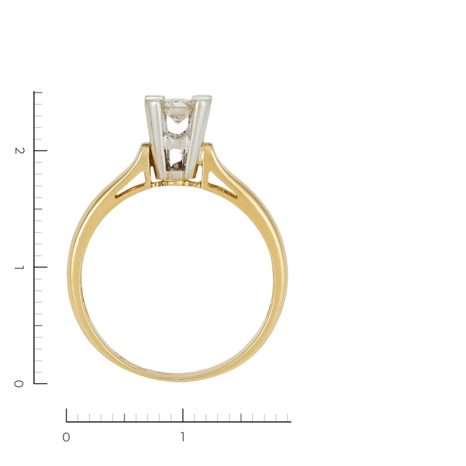 Кольцо из комбинированного золота 585 пробы c 1 бриллиантом, Л 5403 4666 за 43800
