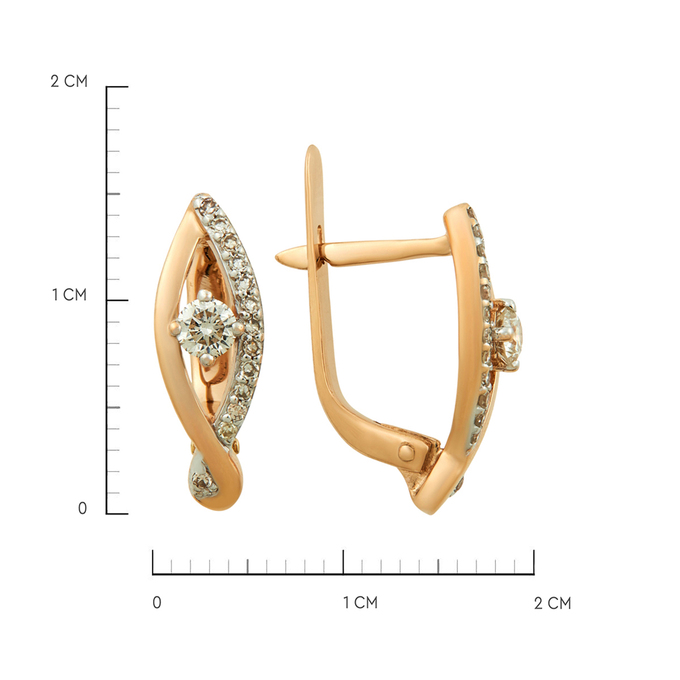 Серьги из золота 585 пробы c бриллиантами, Ц О007 0933 за 42720
