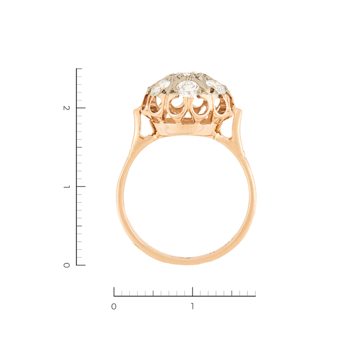 Кольцо из комбинированного золота 585 пробы c 7 бриллиантами, Л 4306 0926 за 113330