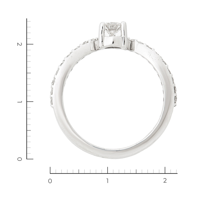 Кольцо из белого золота 750 пробы c 24 бриллиантами