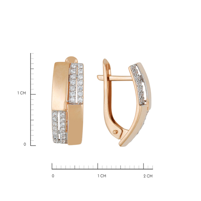 Серьги из золота 585 пробы c фианитами, Л 0616 5039 за 19600