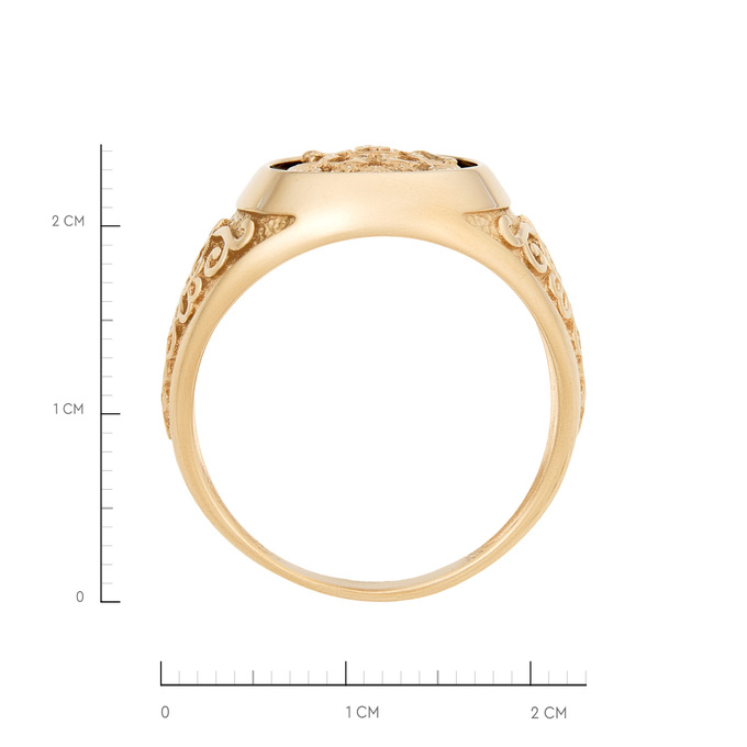 Кольцо из золота 585 пробы c ониксом