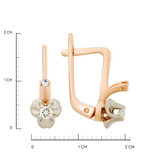 Серьги из золота 585 пробы c бриллиантами, Ц О007 2584 за 50800
