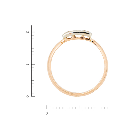 Кольцо из комбинированного золота 585 пробы c 3 бриллиантами, Л31020403 за 14700