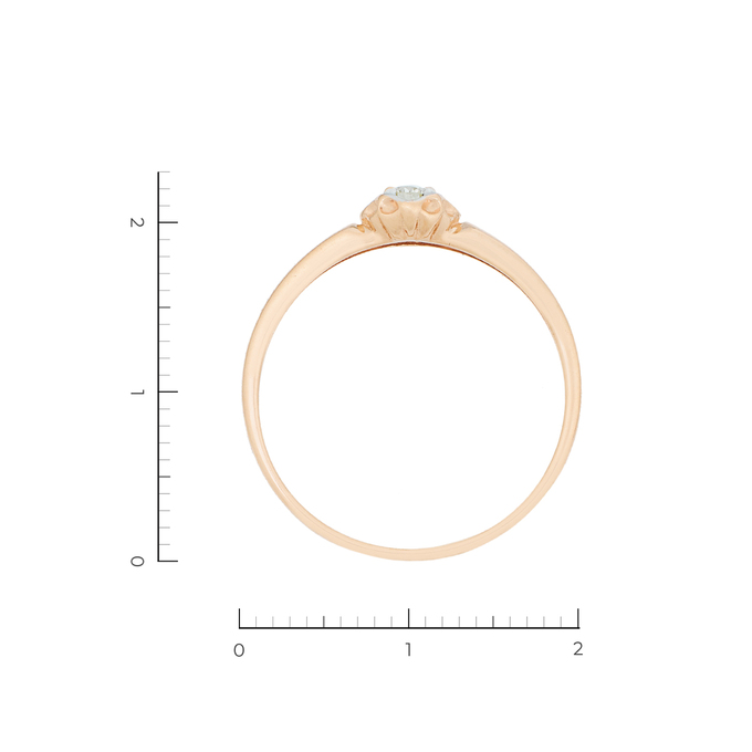 Кольцо из золота 585 пробы c 1 бриллиантом, Л 7501 9039 за 7160