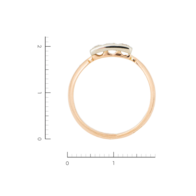 Кольцо из комбинированного золота 585 пробы c 3 бриллиантами, Л 3102 0403 за 14700