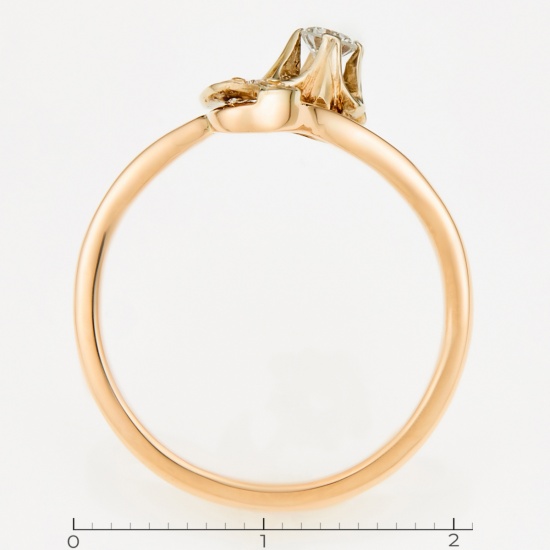 Кольцо из комбинированного золота 585 пробы c 3 бриллиантами, Л32015651 за 21750