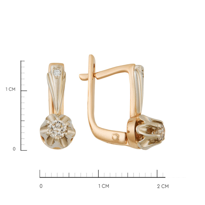 Серьги из золота 585 пробы c бриллиантами, Л 4710 1194 за 47800