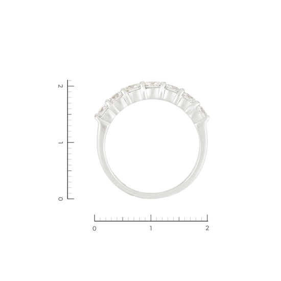 Кольцо из белого золота 750 пробы c 7 бриллиантами, Л33090778 за 127000