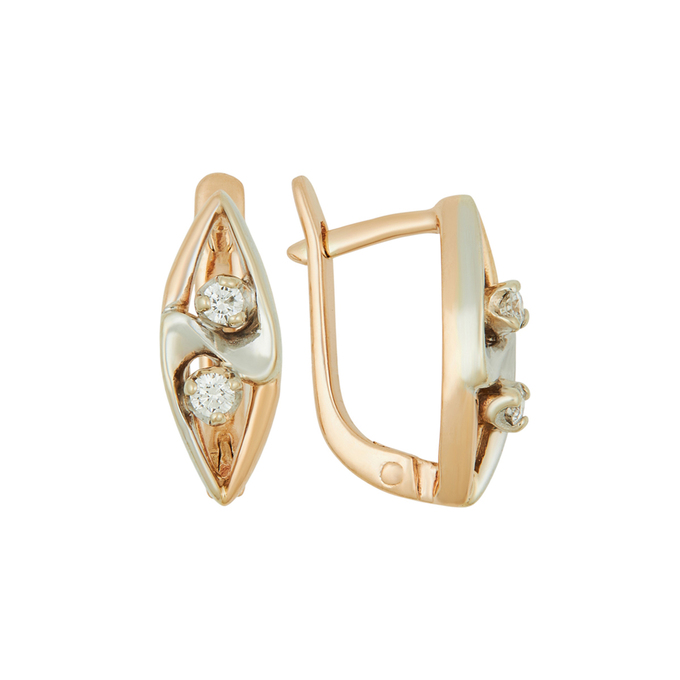 Серьги из золота 585 пробы c бриллиантами, Ц О007 1010 за 57520