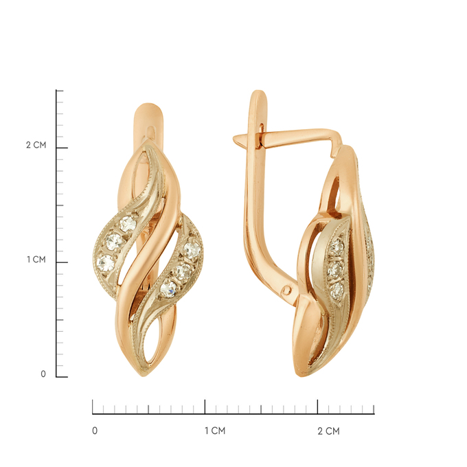 Серьги из золота 585 пробы c бриллиантами