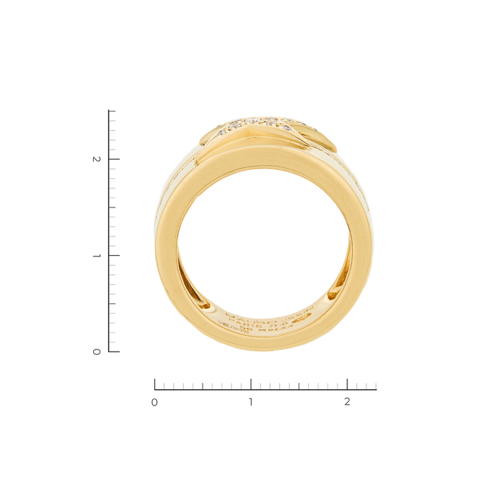 Кольцо из желтого золота 750 пробы c 25 бриллиантами