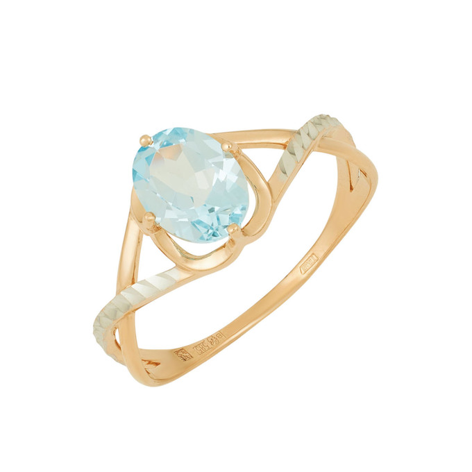 Кольцо из золота 585 пробы c топазом, Л 6002 4999 за 19200