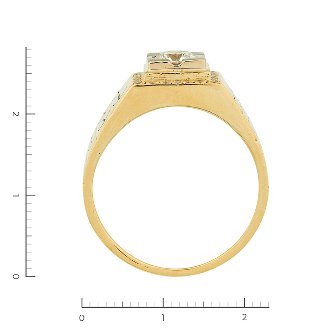 Кольцо из комбинированного золота 750 пробы c 25 бриллиантами, Л 2808 7264 за 329000