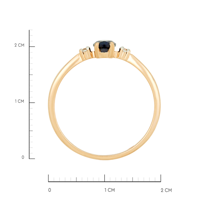 Кольцо из золота 585 пробы c бриллиантами и синтетическим сапфиром, Л 3502 9971 за 19920