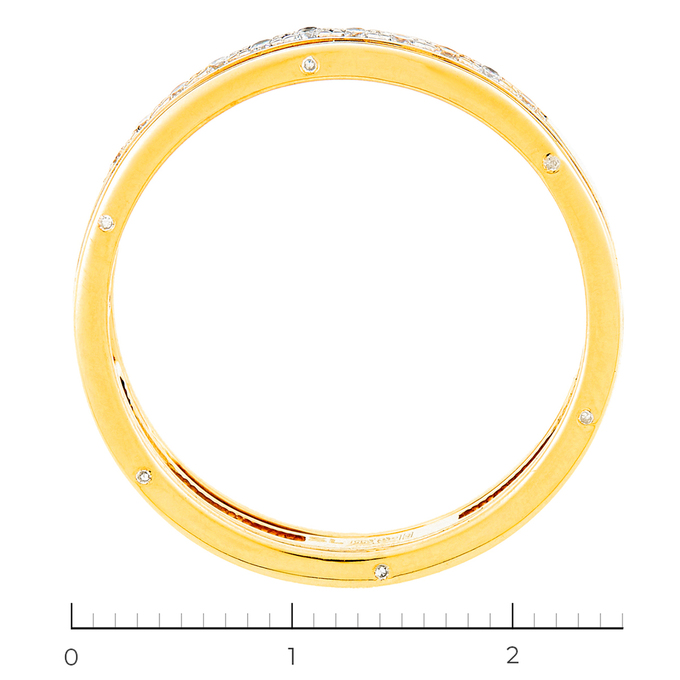 Кольцо из комбинированного золота 585 пробы c 23 бриллиантами