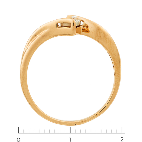 Кольцо из комбинированного золота 585 пробы c 1 бриллиантом, Л29095450 за 8450