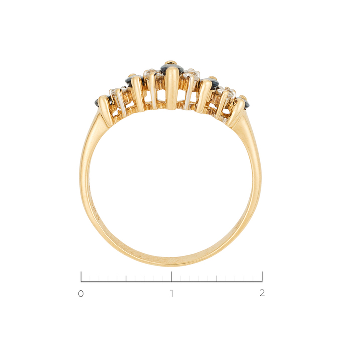 Кольцо из золота 585 пробы c 8 бриллиантами и 5 сапфирами, Л 5804 6221 за 36720