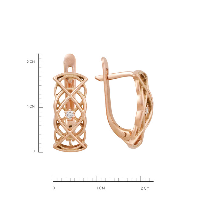 Серьги из золота 585 пробы с бриллиантами, Л 3606 7671 за 57100