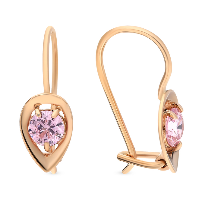 Серьги из золота 585 пробы c синт.камнями