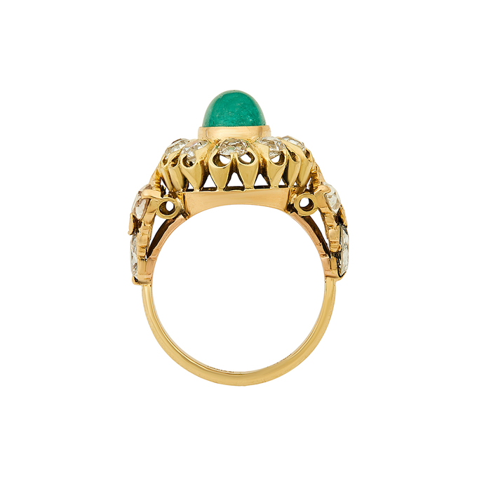 Кольцо из золота 750 пробы c изумрудом и бриллиантами, Л 2812 4995 за 300000