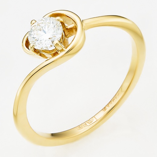 Кольцо из желтого золота 585 пробы c 1 бриллиантом Л61017031 фото 1
