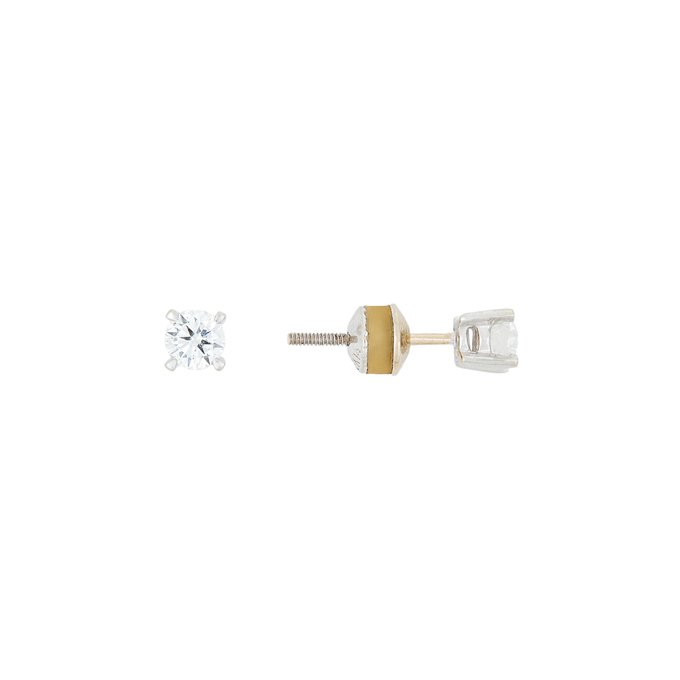 Серьга из золота 585 пробы c 1 бриллиантом