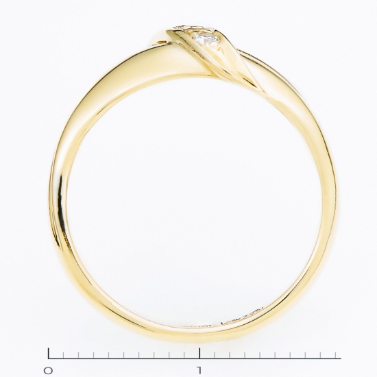 Кольцо из желтого золота 750 пробы c 3 бриллиантами, Л20096248 за 25900