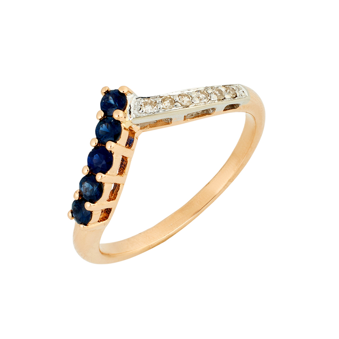 Кольцо из золота 585 пробы с сапфирами и бриллиантами, Л 3011 3632 за 28800