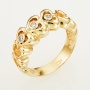 Кольцо из комбинированного золота 585 пробы c 3 бриллиантами Л09092579 фото 1