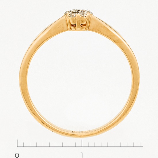 Кольцо из красного золота 585 пробы c 7 бриллиантами, Л43055422 за 8450