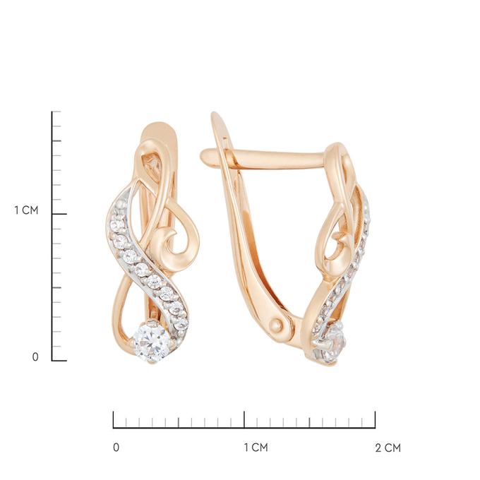 Серьги из золота 585 пробы c фианитами, К 0000 3018 за 22200