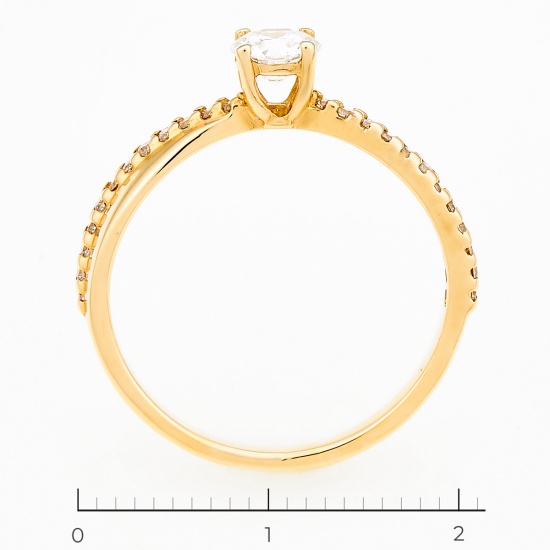 Кольцо из желтого золота 585 пробы c 25 бриллиантами, Л29099493 за 69560