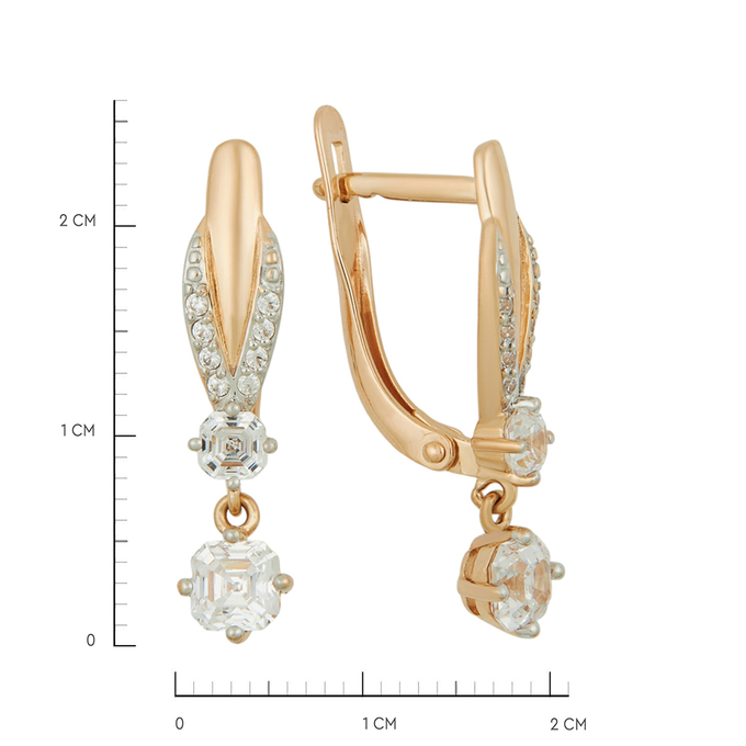 Серьги из золота 585 пробы c фианитами, Л 4710 6184 за 27230