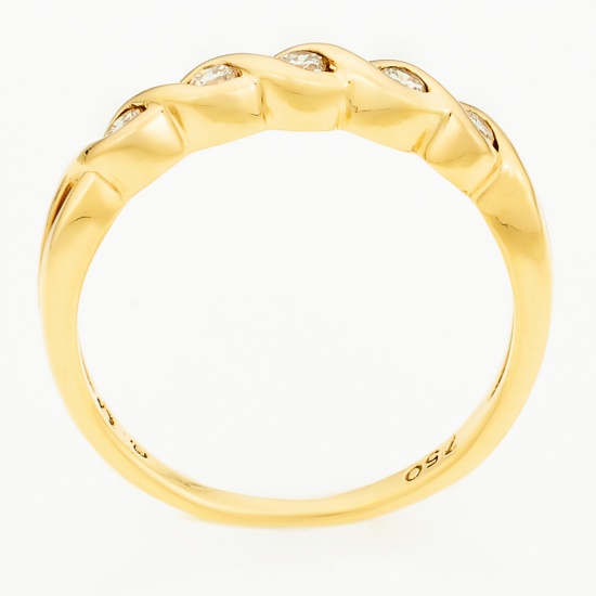 Кольцо из желтого золота 750 пробы c 5 бриллиантами, Л09101496 за 16450